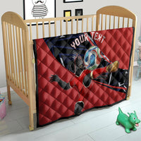 Personalized Panama Football Quilt Los Canaleros Harpy Eagle Mascot - National Flag Colors