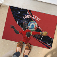 Personalized Panama Football Rubber Doormat Los Canaleros Harpy Eagle Mascot - National Flag Colors