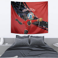 Personalized Panama Football Tapestry Los Canaleros Harpy Eagle Mascot - National Flag Colors