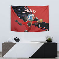 Personalized Panama Football Tapestry Los Canaleros Harpy Eagle Mascot - National Flag Colors