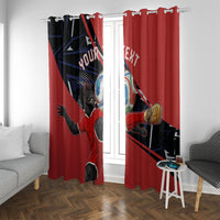 Personalized Panama Football Window Curtain Los Canaleros Harpy Eagle Mascot - National Flag Colors