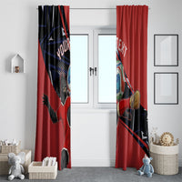Personalized Panama Football Window Curtain Los Canaleros Harpy Eagle Mascot - National Flag Colors
