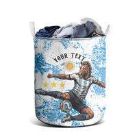 Personalized La Seleccion Argentina Soccer Laundry Basket Football Sun Of May Athletic Horse Mascot - Distressed Grunge Art