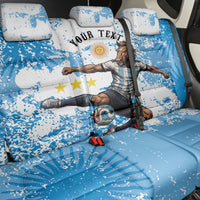Personalized La Seleccion Argentina Soccer Back Car Seat Cover Football Sun Of May Athletic Horse Mascot - Distressed Grunge Art