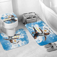 Personalized La Seleccion Argentina Soccer Bathroom Set Football Sun Of May Athletic Horse Mascot - Distressed Grunge Art