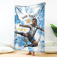 Personalized La Seleccion Argentina Soccer Blanket Football Sun Of May Athletic Horse Mascot - Distressed Grunge Art