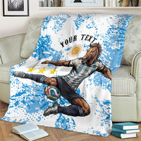 Personalized La Seleccion Argentina Soccer Blanket Football Sun Of May Athletic Horse Mascot - Distressed Grunge Art
