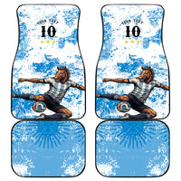 Personalized La Seleccion Argentina Soccer Car Mats Football Sun Of May Athletic Horse Mascot - Distressed Grunge Art