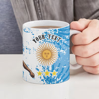 Personalized La Seleccion Argentina Soccer Ceramic Mug Football Sun Of May Athletic Horse Mascot - Distressed Grunge Art
