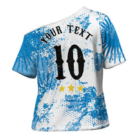 Personalized La Seleccion Argentina Soccer Cross Shoulder Shirt Football Sun Of May Athletic Horse Mascot - Distressed Grunge Art