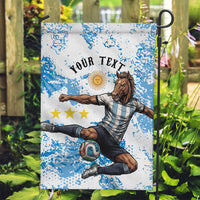 Personalized La Seleccion Argentina Soccer Garden Flag Football Sun Of May Athletic Horse Mascot - Distressed Grunge Art
