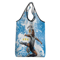Personalized La Seleccion Argentina Soccer Grocery Bag Football Sun Of May Athletic Horse Mascot - Distressed Grunge Art