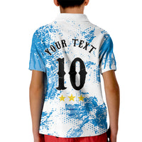 Personalized La Seleccion Argentina Soccer Kid Polo Shirt Football Sun Of May Athletic Horse Mascot - Distressed Grunge Art