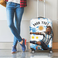 Personalized La Seleccion Argentina Soccer Luggage Cover Football Sun Of May Athletic Horse Mascot - Distressed Grunge Art
