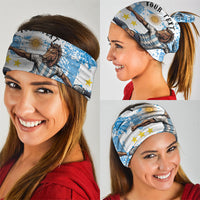 Personalized La Seleccion Argentina Soccer Neck Gaiter Football Sun Of May Athletic Horse Mascot - Distressed Grunge Art