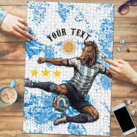 Personalized La Seleccion Argentina Soccer Puzzle Football Sun Of May Athletic Horse Mascot - Distressed Grunge Art
