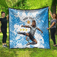 Personalized La Seleccion Argentina Soccer Quilt Football Sun Of May Athletic Horse Mascot - Distressed Grunge Art