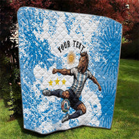 Personalized La Seleccion Argentina Soccer Quilt Football Sun Of May Athletic Horse Mascot - Distressed Grunge Art