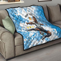 Personalized La Seleccion Argentina Soccer Quilt Football Sun Of May Athletic Horse Mascot - Distressed Grunge Art