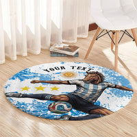 Personalized La Seleccion Argentina Soccer Round Carpet Football Sun Of May Athletic Horse Mascot - Distressed Grunge Art