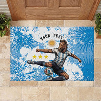 Personalized La Seleccion Argentina Soccer Rubber Doormat Football Sun Of May Athletic Horse Mascot - Distressed Grunge Art