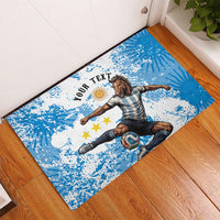 Personalized La Seleccion Argentina Soccer Rubber Doormat Football Sun Of May Athletic Horse Mascot - Distressed Grunge Art