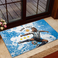 Personalized La Seleccion Argentina Soccer Rubber Doormat Football Sun Of May Athletic Horse Mascot - Distressed Grunge Art
