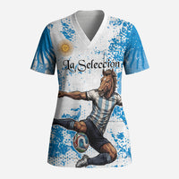 Personalized La Seleccion Argentina Soccer Scrub Top Football Sun Of May Athletic Horse Mascot - Distressed Grunge Art