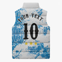 Personalized La Seleccion Argentina Soccer Sleeveless Puffer Jacket Football Sun Of May Athletic Horse Mascot - Distressed Grunge Art