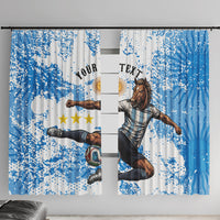 Personalized La Seleccion Argentina Soccer Window Curtain Football Sun Of May Athletic Horse Mascot - Distressed Grunge Art