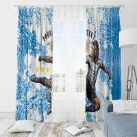Personalized La Seleccion Argentina Soccer Window Curtain Football Sun Of May Athletic Horse Mascot - Distressed Grunge Art