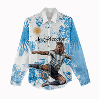 Personalized La Seleccion Argentina Soccer Women Casual Shirt Football Sun Of May Athletic Horse Mascot - Distressed Grunge Art