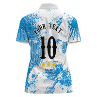 Personalized La Seleccion Argentina Soccer Women Polo Shirt Football Sun Of May Athletic Horse Mascot - Distressed Grunge Art