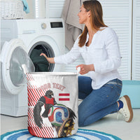Personalized Austria Football Laundry Basket Unsere Burschen Striped Graphic With Action Player