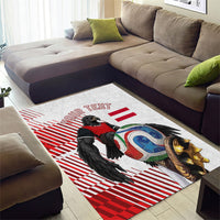 Personalized Austria Football Area Rug Unsere Burschen Striped Graphic With Action Player