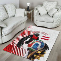 Personalized Austria Football Area Rug Unsere Burschen Striped Graphic With Action Player