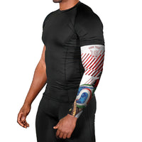 Personalized Austria Football Arm Sleeves Unsere Burschen Striped Graphic With Action Player
