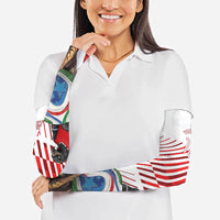 Personalized Austria Football Arm Sleeves Unsere Burschen Striped Graphic With Action Player