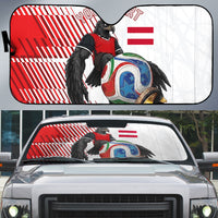 Personalized Austria Football Auto Sun Shade Unsere Burschen Striped Graphic With Action Player