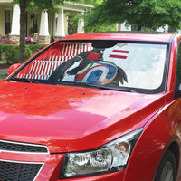 Personalized Austria Football Auto Sun Shade Unsere Burschen Striped Graphic With Action Player