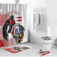 Personalized Austria Football Bathroom Set Unsere Burschen Striped Graphic With Action Player