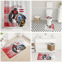Personalized Austria Football Bathroom Set Unsere Burschen Striped Graphic With Action Player