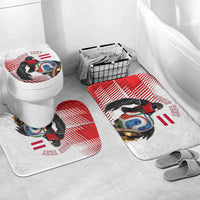 Personalized Austria Football Bathroom Set Unsere Burschen Striped Graphic With Action Player