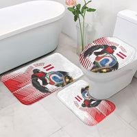 Personalized Austria Football Bathroom Set Unsere Burschen Striped Graphic With Action Player