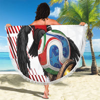 Personalized Austria Football Beach Blanket Unsere Burschen Striped Graphic With Action Player