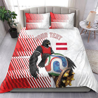Personalized Austria Football Bedding Set Unsere Burschen Striped Graphic With Action Player