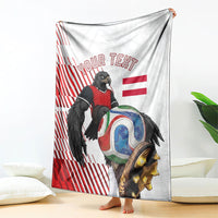 Personalized Austria Football Blanket Unsere Burschen Striped Graphic With Action Player