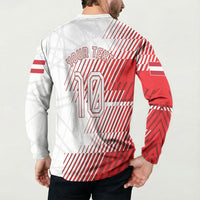 Personalized Austria Football Button Sweatshirt Unsere Burschen Striped Graphic With Action Player