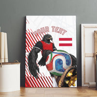 Personalized Austria Football Canvas Wall Art Unsere Burschen Striped Graphic With Action Player
