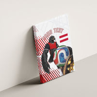 Personalized Austria Football Canvas Wall Art Unsere Burschen Striped Graphic With Action Player